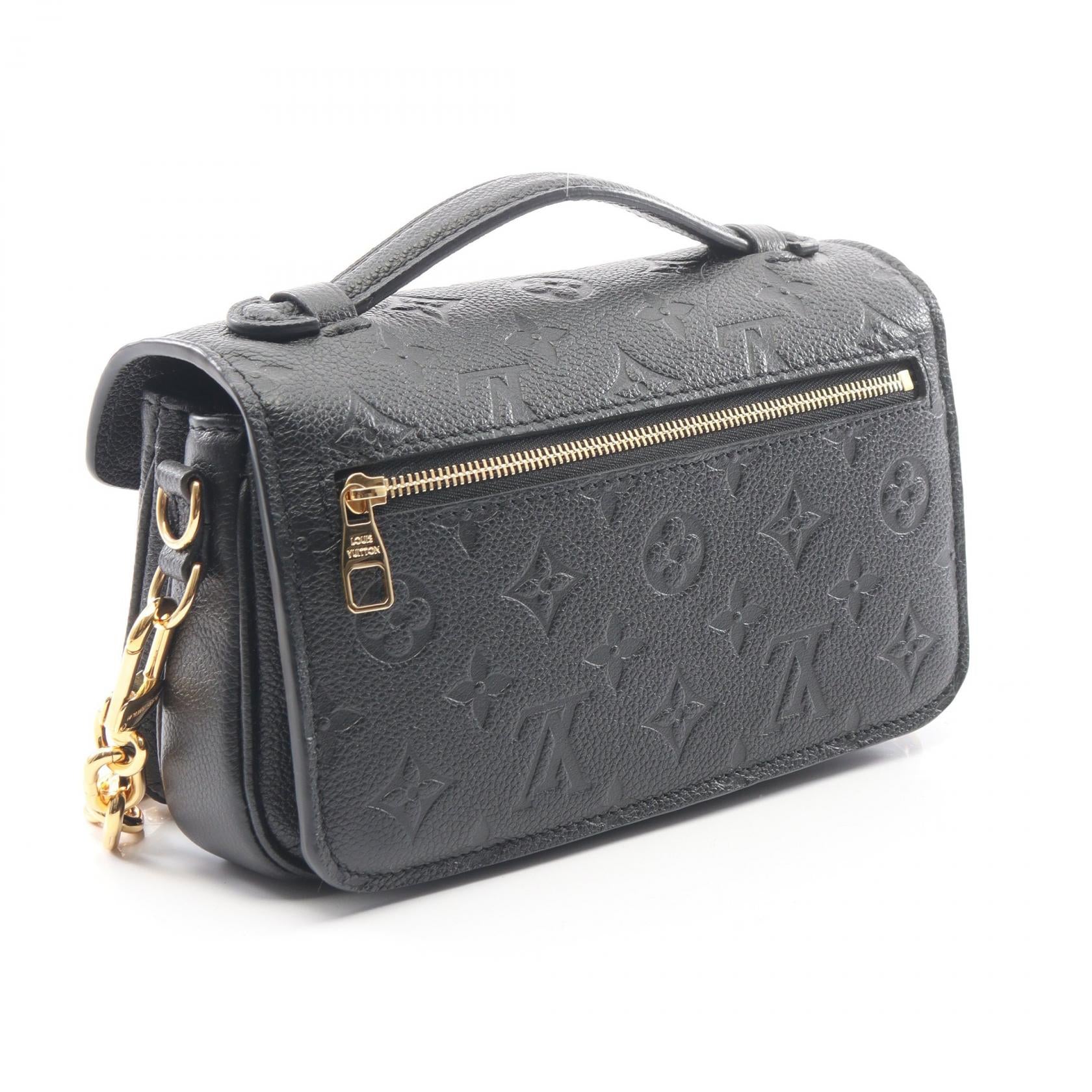 ポシェットメティス EW モノグラムアンプラント 2WAY ハンドバッグ レザー ブラック ルイヴィトン バッグ LOUIS VUITTON