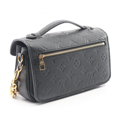 ポシェットメティス EW モノグラムアンプラント 2WAY ハンドバッグ レザー ブラック ルイヴィトン バッグ LOUIS VUITTON