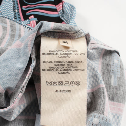 LETTRES EQUESTRES 半袖 ワンピース コットン ブラック ブルー ピンク エルメス ワンピース HERMES