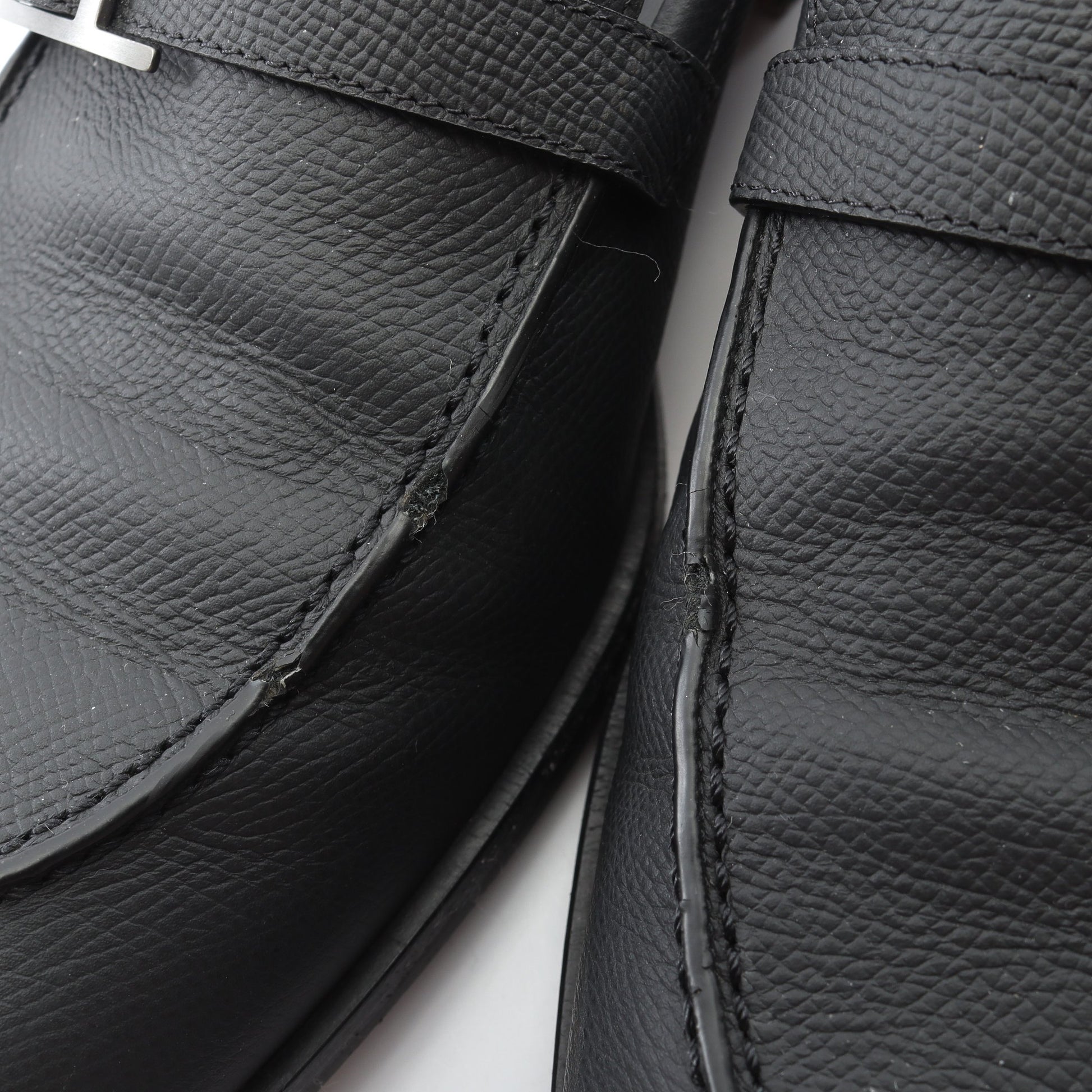 モントレー モカシン ヴォーエプソン ブラック エルメス シューズ HERMES