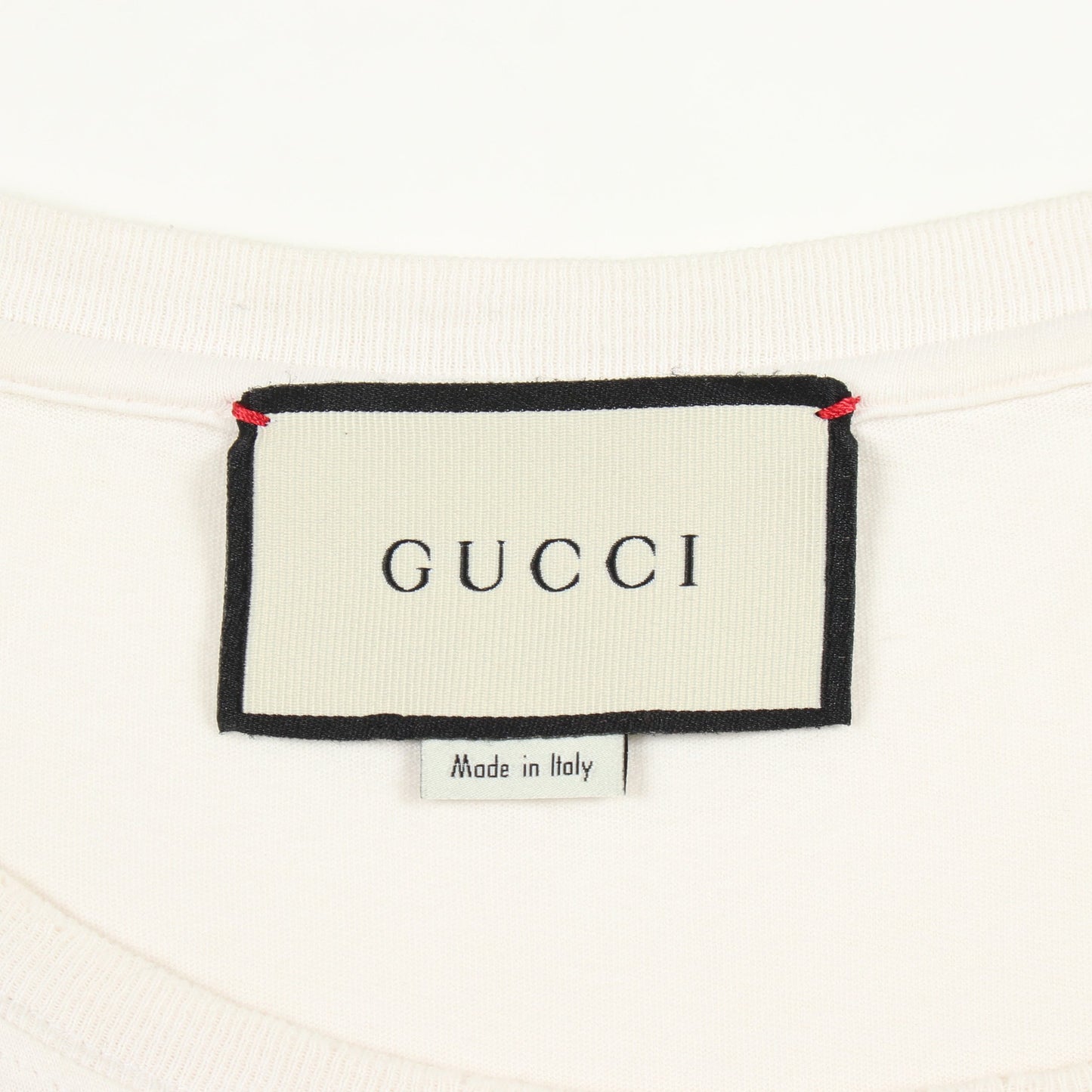 GUCCI ロゴ ウォッシュド ダメージ加工 Tシャツ カットソー コットン ホワイト マルチカラー グッチ トップス GUCCI