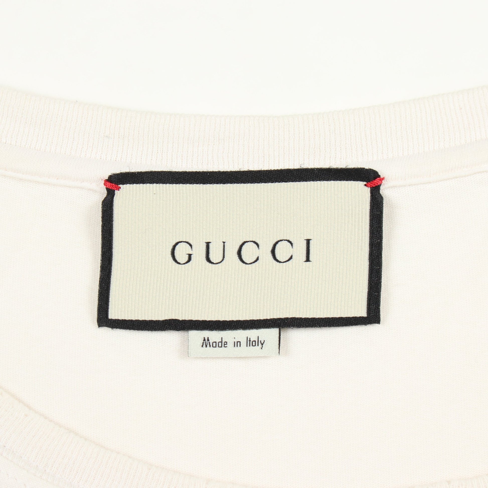 GUCCI ロゴ ウォッシュド ダメージ加工 Tシャツ カットソー コットン ホワイト マルチカラー グッチ トップス GUCCI
