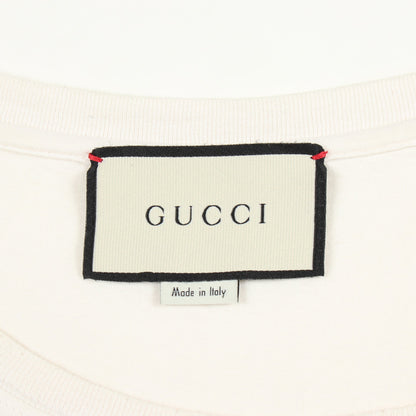 GUCCI ロゴ ウォッシュド ダメージ加工 Tシャツ カットソー コットン ホワイト マルチカラー グッチ トップス GUCCI