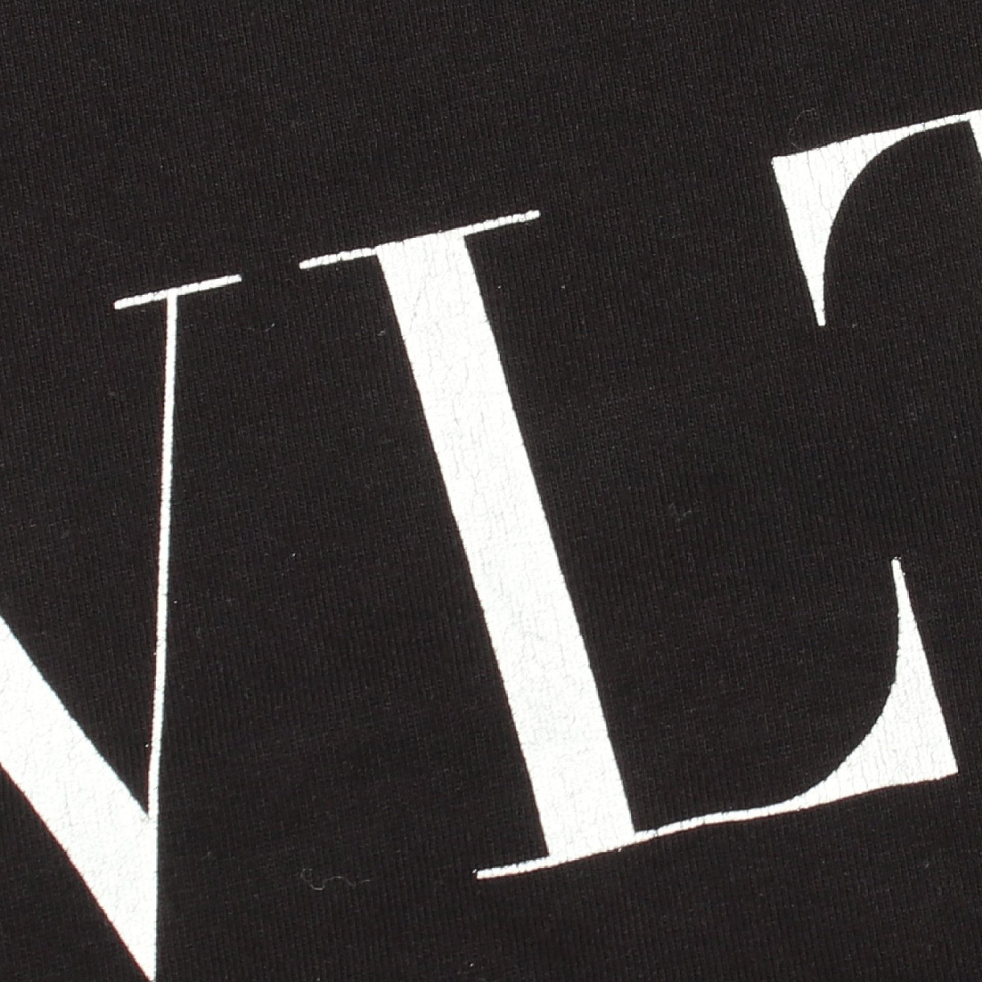 VLTNロゴ プリント クルーネック 半袖Tシャツ コットン ブラック ヴァレンティノ トップス VALENTINO