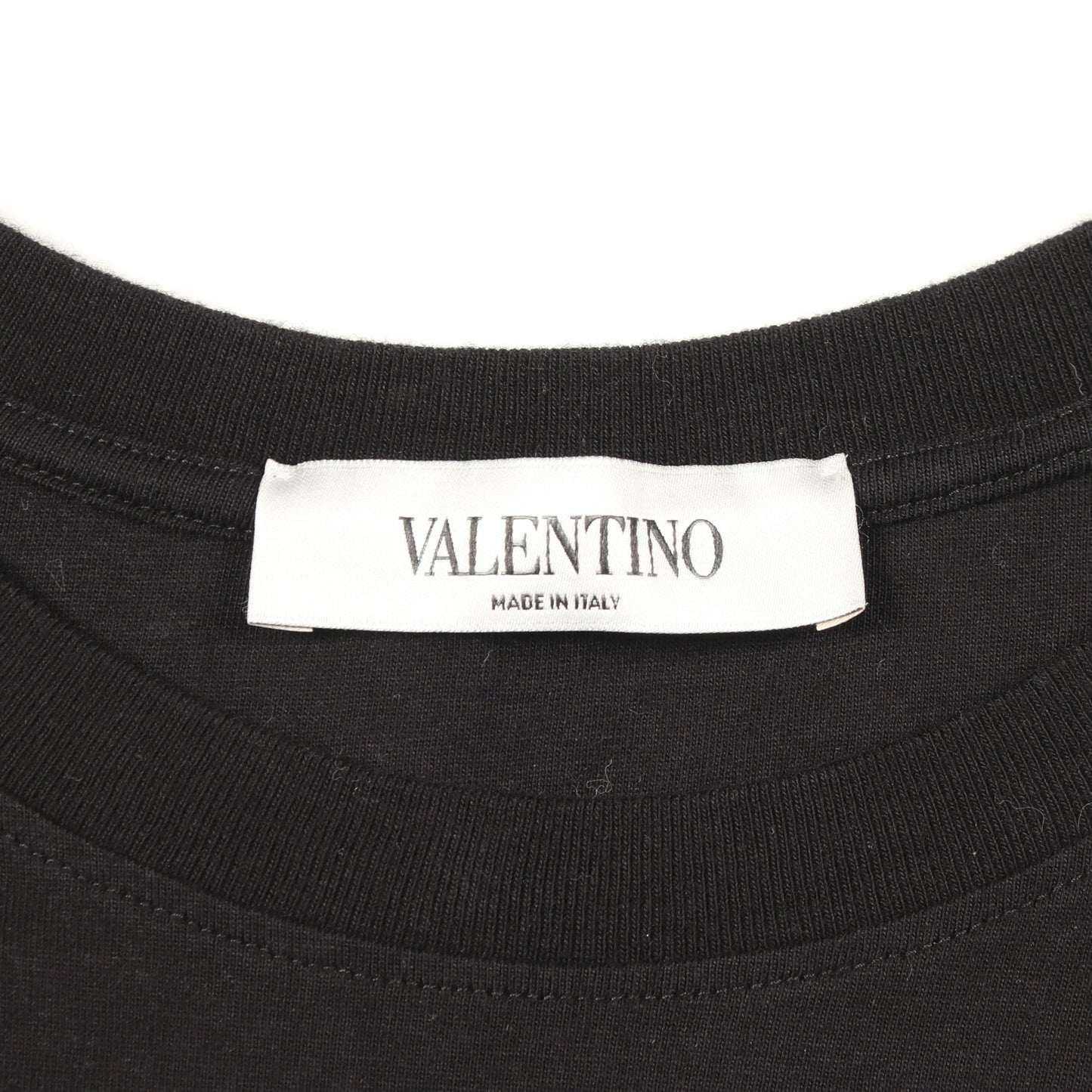 VLTNロゴ プリント クルーネック 半袖Tシャツ コットン ブラック ヴァレンティノ トップス VALENTINO