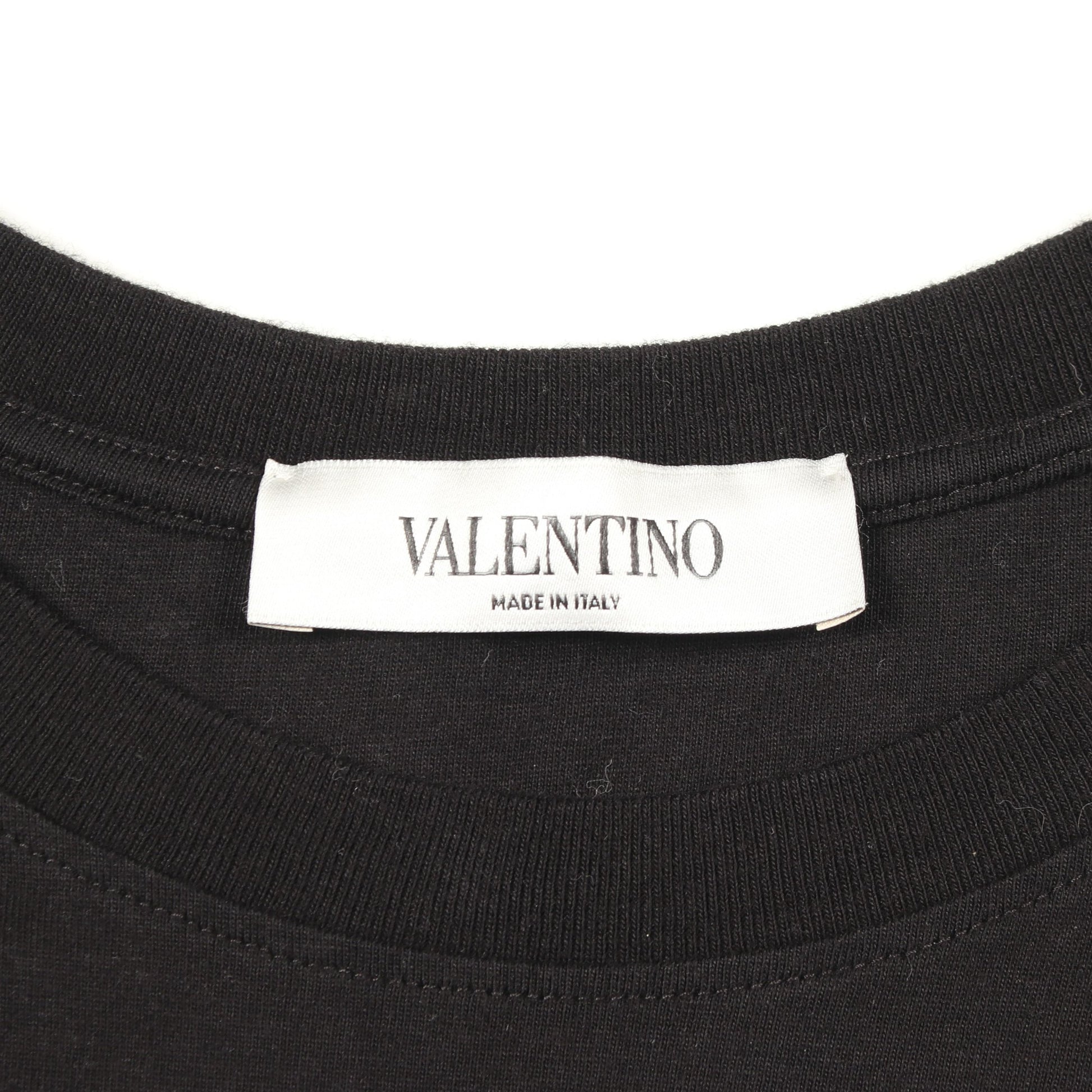VLTNロゴ プリント クルーネック 半袖Tシャツ コットン ブラック ヴァレンティノ トップス VALENTINO