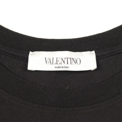 VLTNロゴ プリント クルーネック 半袖Tシャツ コットン ブラック ヴァレンティノ トップス VALENTINO
