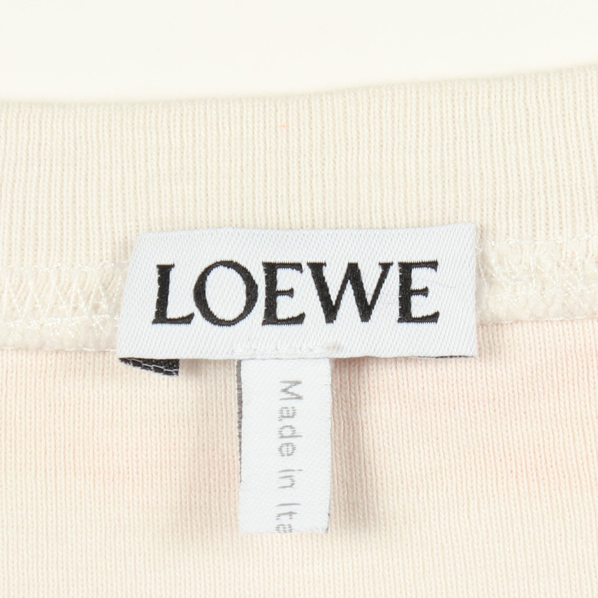 アナグラム ロゴプリント 半袖Tシャツ コットン ホワイト オレンジ ロエベ トップス LOEWE