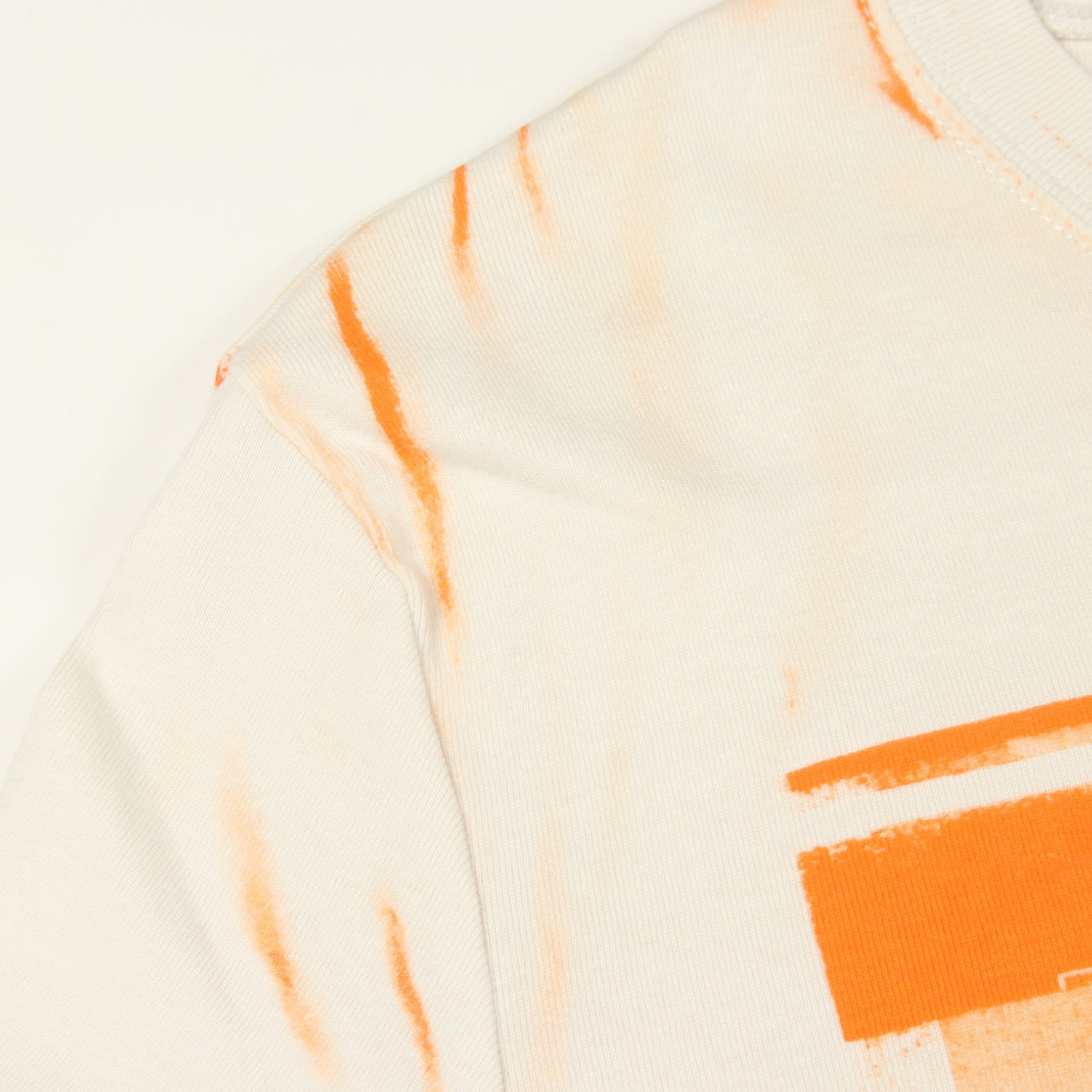アナグラム ロゴプリント 半袖Tシャツ コットン ホワイト オレンジ