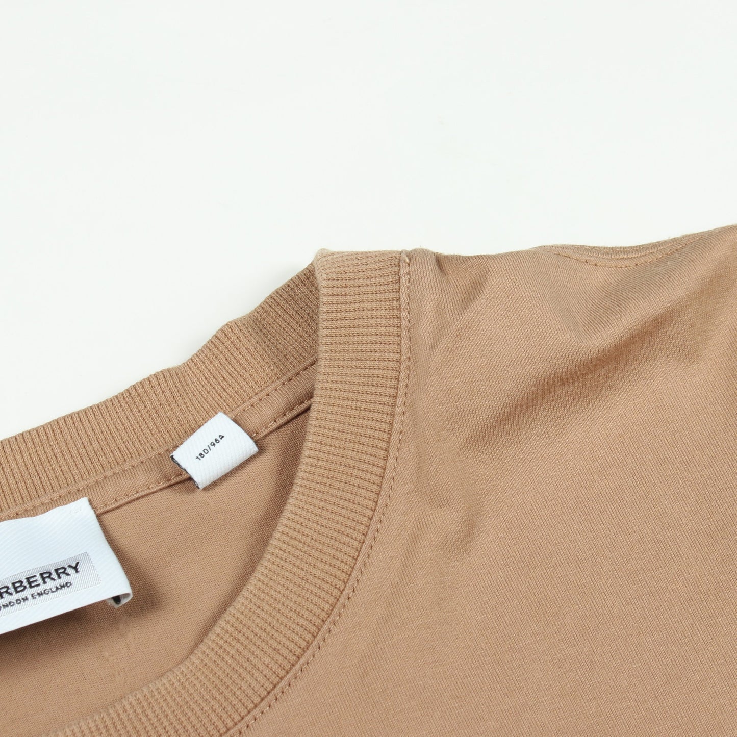 クルーネック ロゴ 半袖Tシャツ コットン ブラウン バーバリー トップス BURBERRY