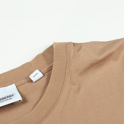 クルーネック ロゴ 半袖Tシャツ コットン ブラウン バーバリー トップス BURBERRY