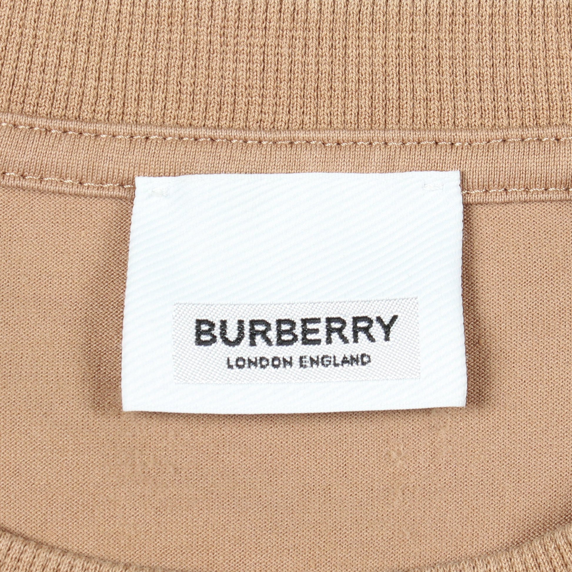クルーネック ロゴ 半袖Tシャツ コットン ブラウン バーバリー トップス BURBERRY