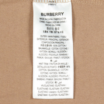 クルーネック ロゴ 半袖Tシャツ コットン ブラウン バーバリー トップス BURBERRY