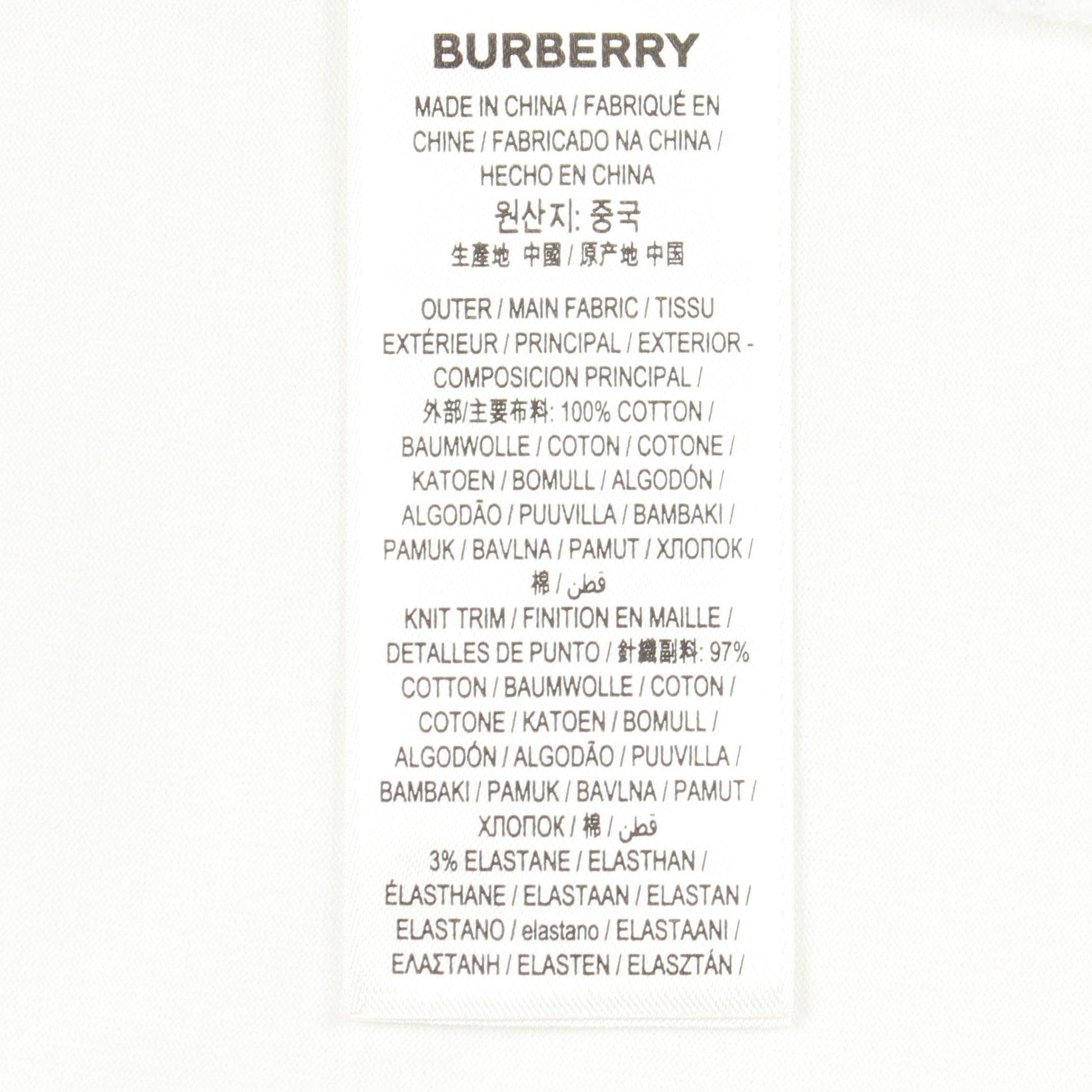 ロゴプリント クルーネック 半袖Tシャツ コットン ホワイト バーバリー トップス BURBERRY