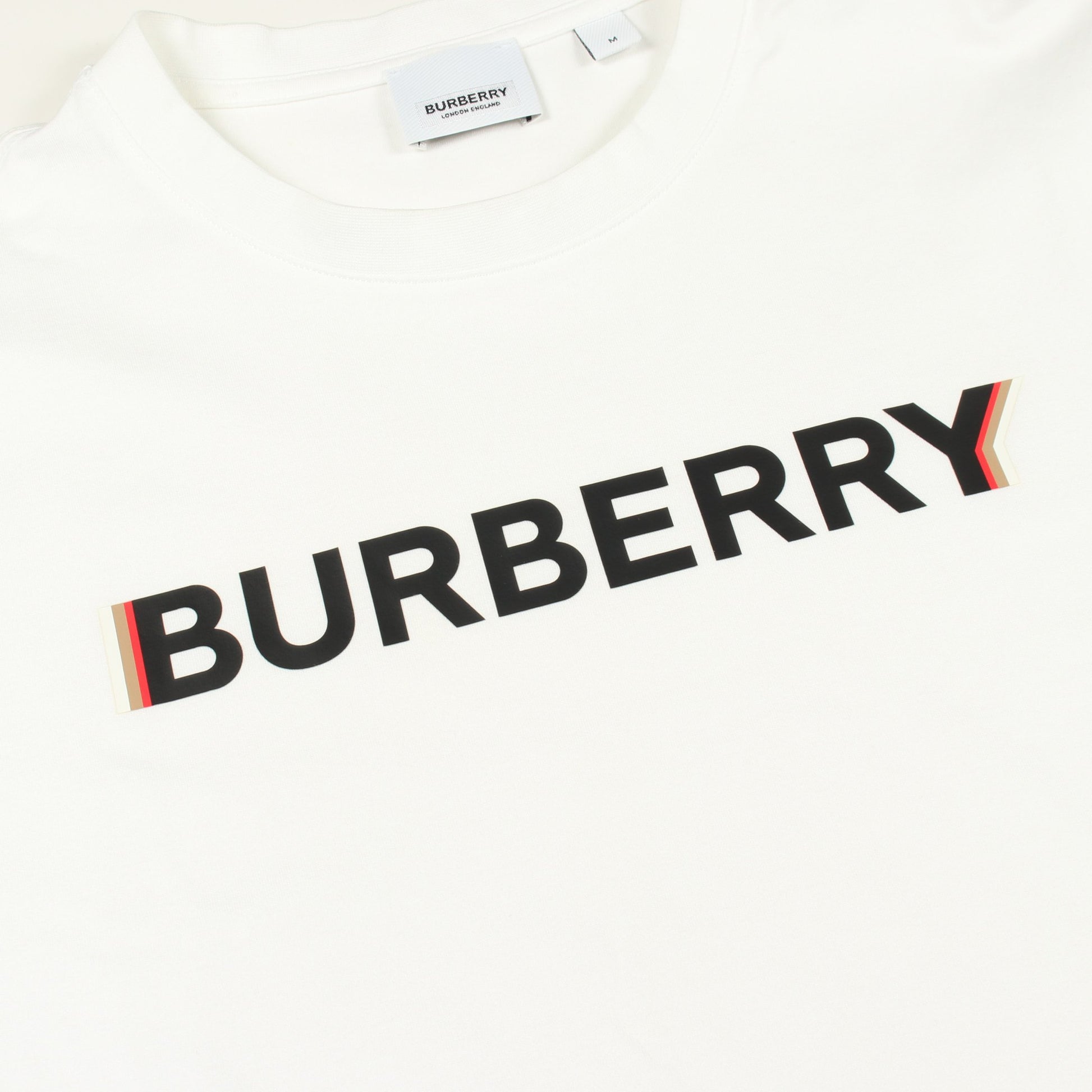 ロゴプリント クルーネック 半袖Tシャツ コットン ホワイト バーバリー トップス BURBERRY