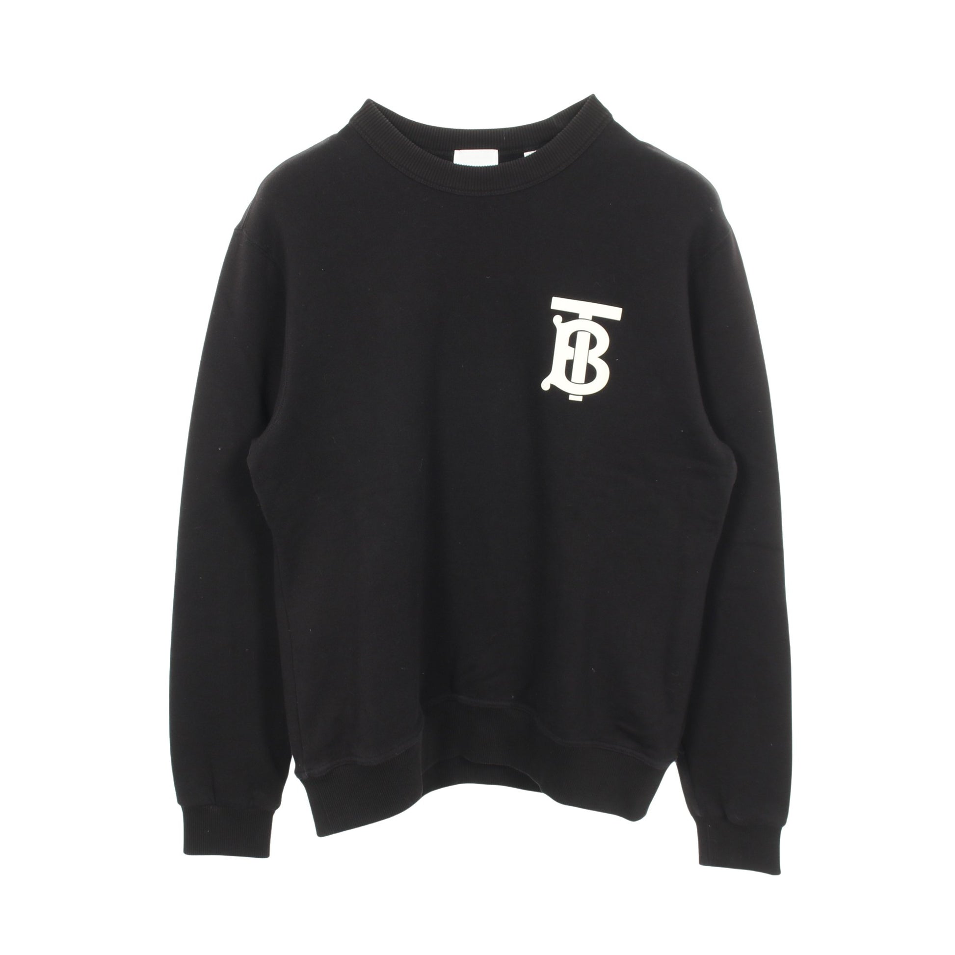 ロゴプリント クルーネック スウェットシャツ クルーネック コットン ブラック バーバリー トップス BURBERRY