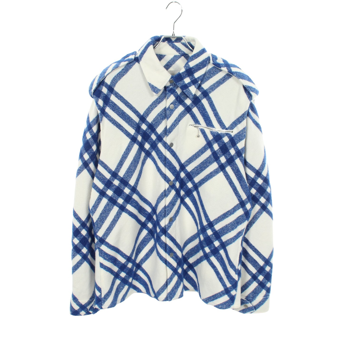 チェック シャツ ジャケット ウール ホワイト ブルー バーバリー アウター BURBERRY