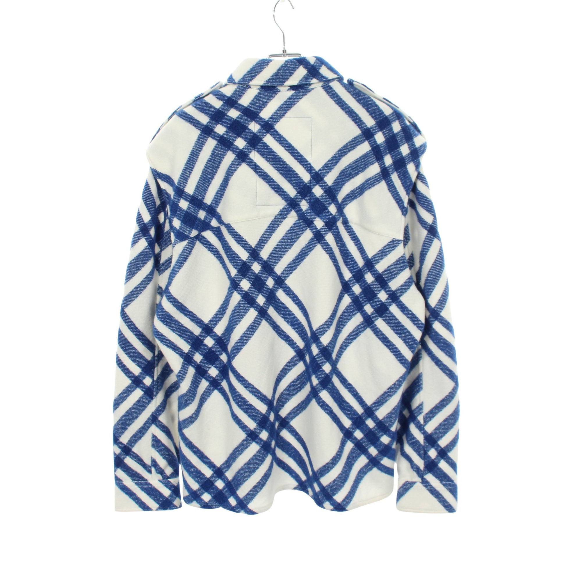 チェック シャツ ジャケット ウール ホワイト ブルー バーバリー アウター BURBERRY