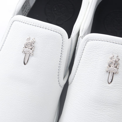 CHプラスパッチ ダガー スリッポン スニーカー レザー ホワイト クロムハーツ シューズ Chrome Hearts