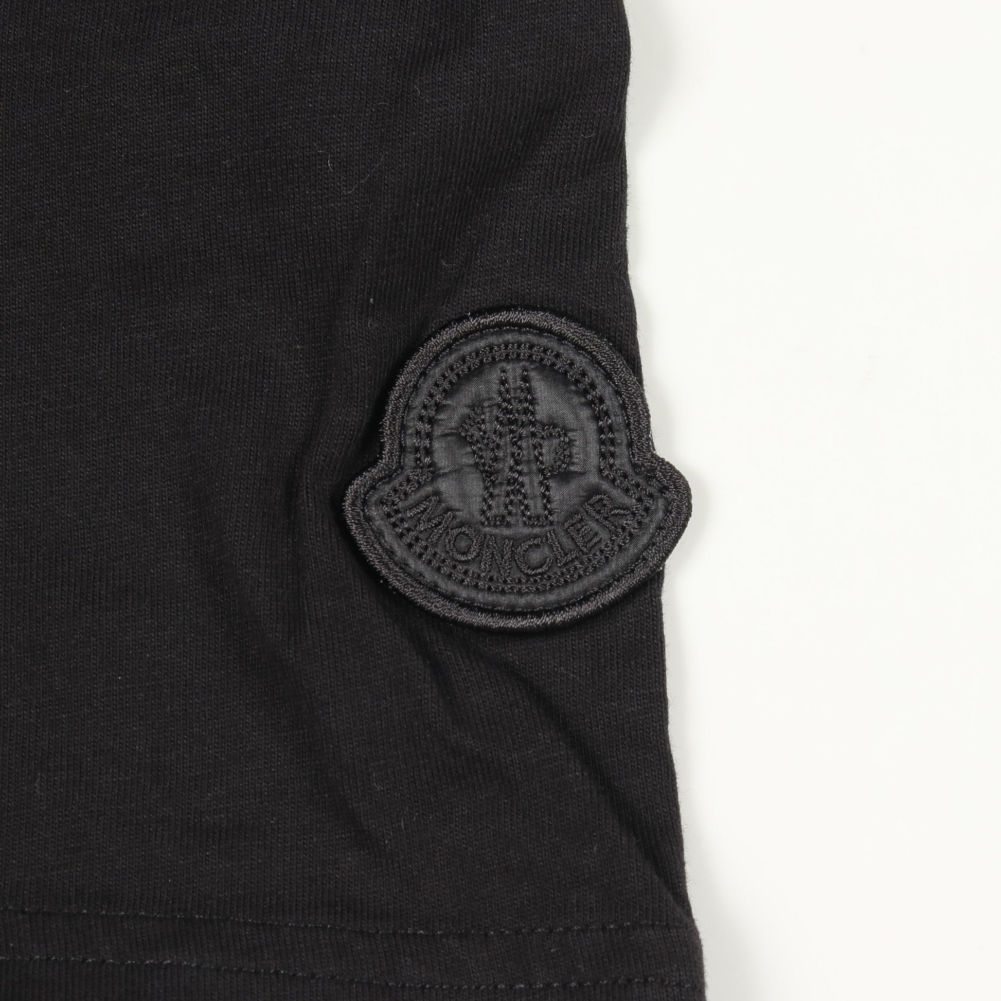 ロゴ ラインストーン クルーネック 半袖Tシャツ コットン ブラック モンクレール トップス MONCLER