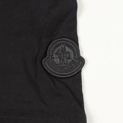 ロゴ ラインストーン クルーネック 半袖Tシャツ コットン ブラック モンクレール トップス MONCLER