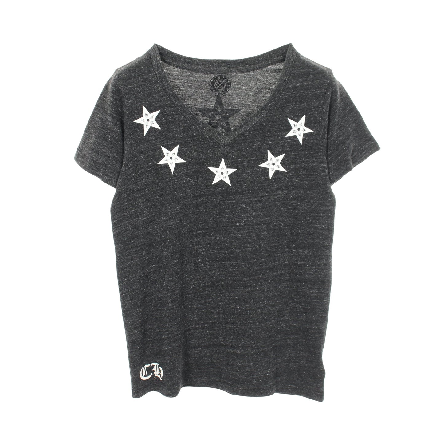 スタープリント Vネック 半袖Tシャツ コットン ダークグレー クロムハーツ トップス Chrome Hearts