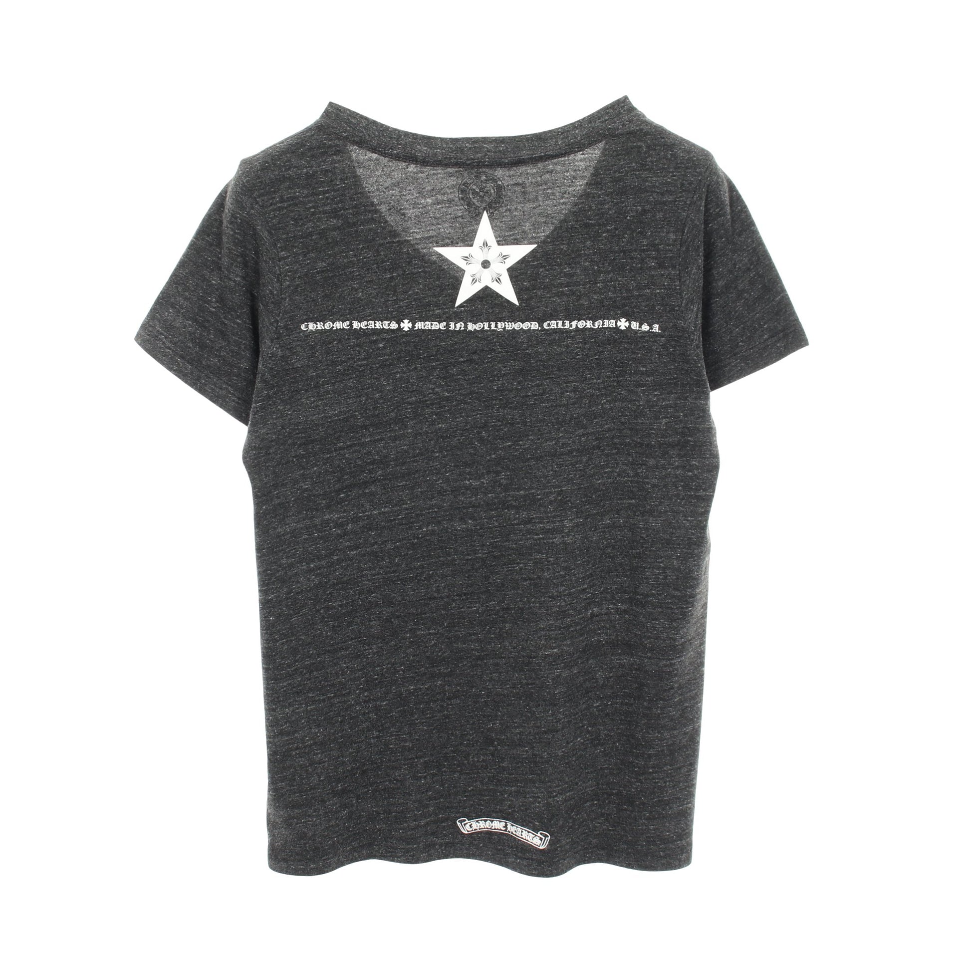 スタープリント Vネック 半袖Tシャツ コットン ダークグレー クロムハーツ トップス Chrome Hearts