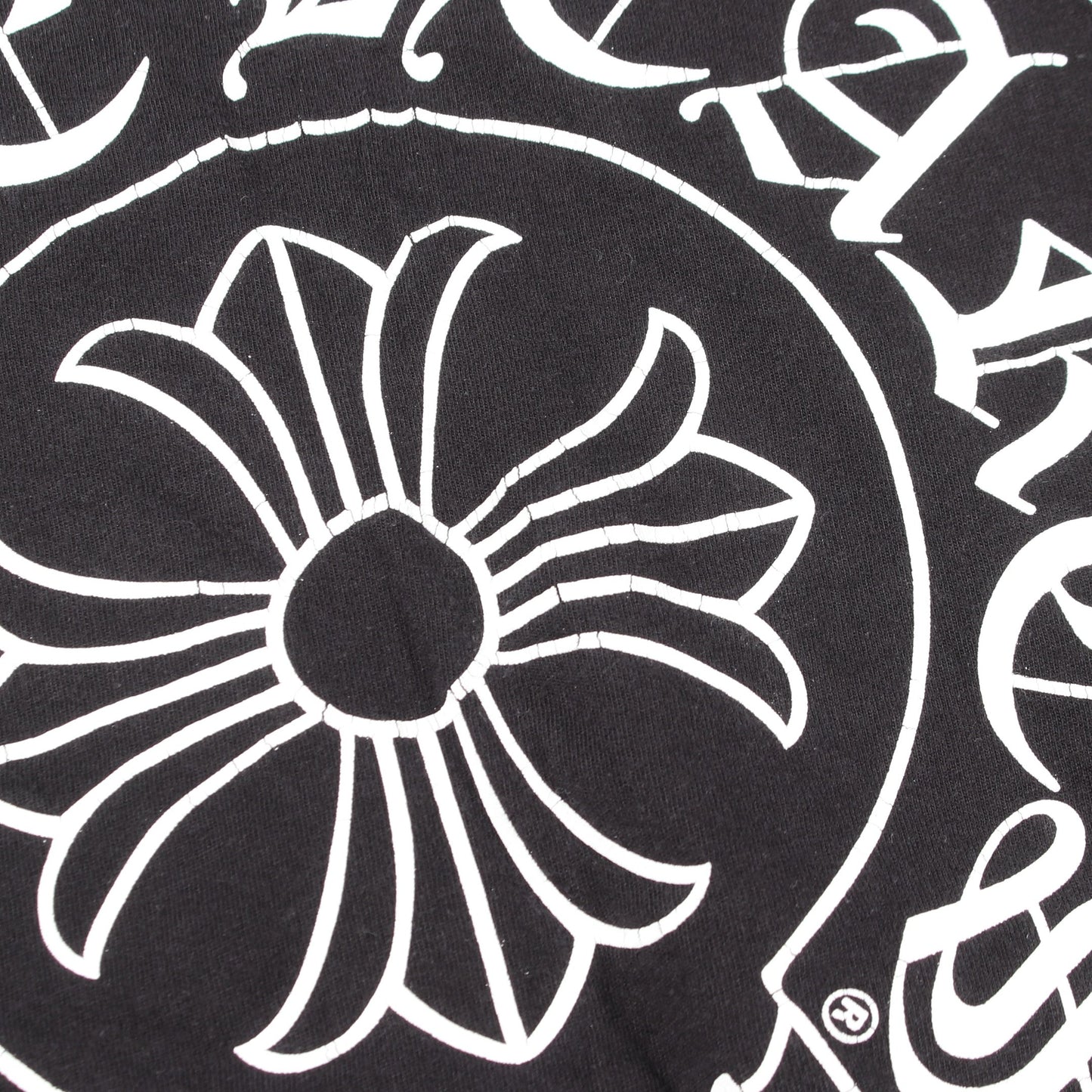 ホースシュー スクロールラベル 半袖Tシャツ コットン ブラック クロムハーツ トップス Chrome Hearts