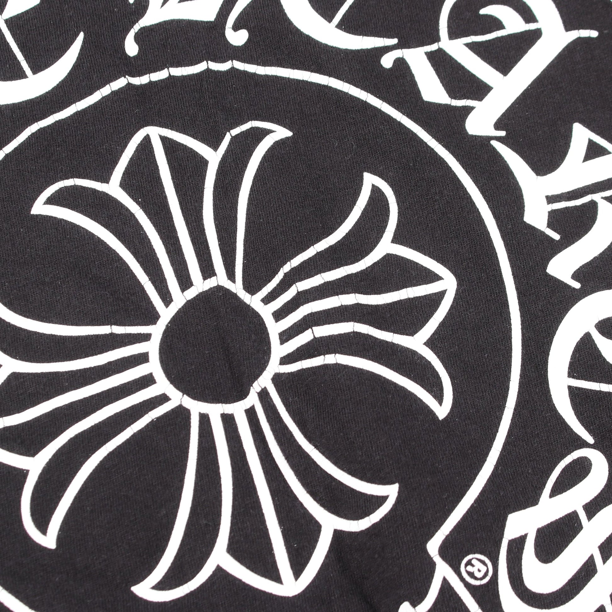 ホースシュー スクロールラベル 半袖Tシャツ コットン ブラック クロムハーツ トップス Chrome Hearts