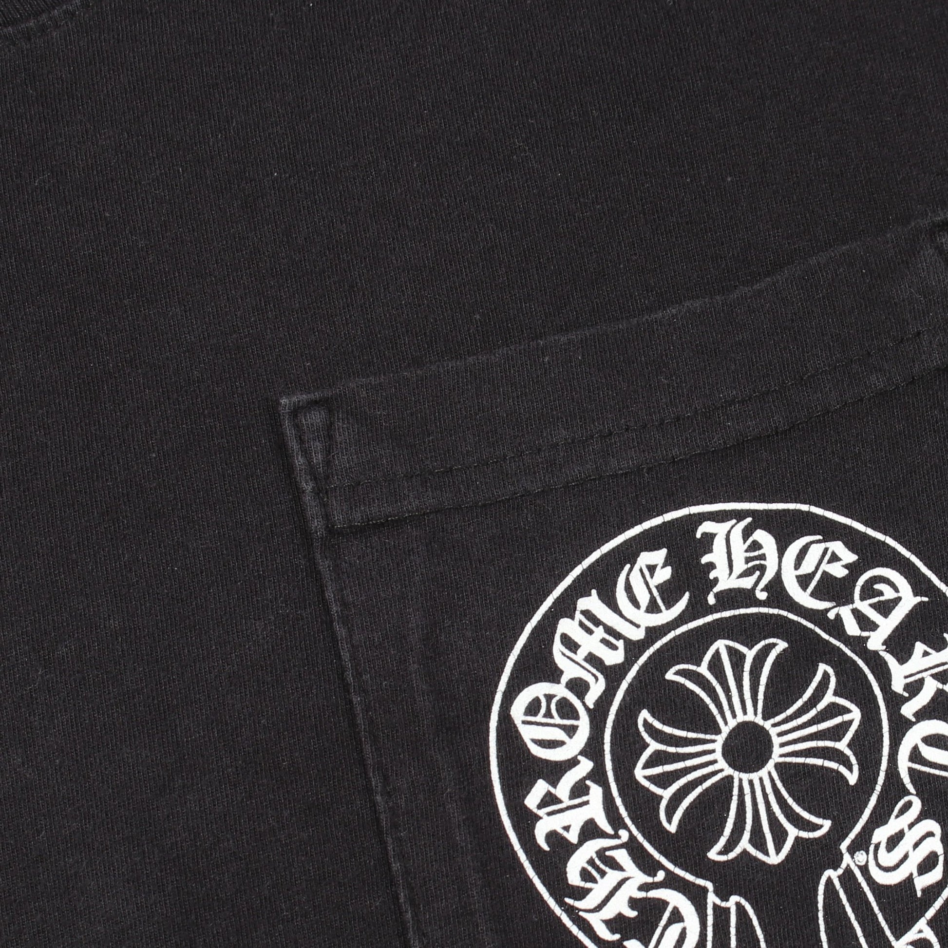 ホースシュー スクロールラベル 半袖Tシャツ コットン ブラック クロムハーツ トップス Chrome Hearts