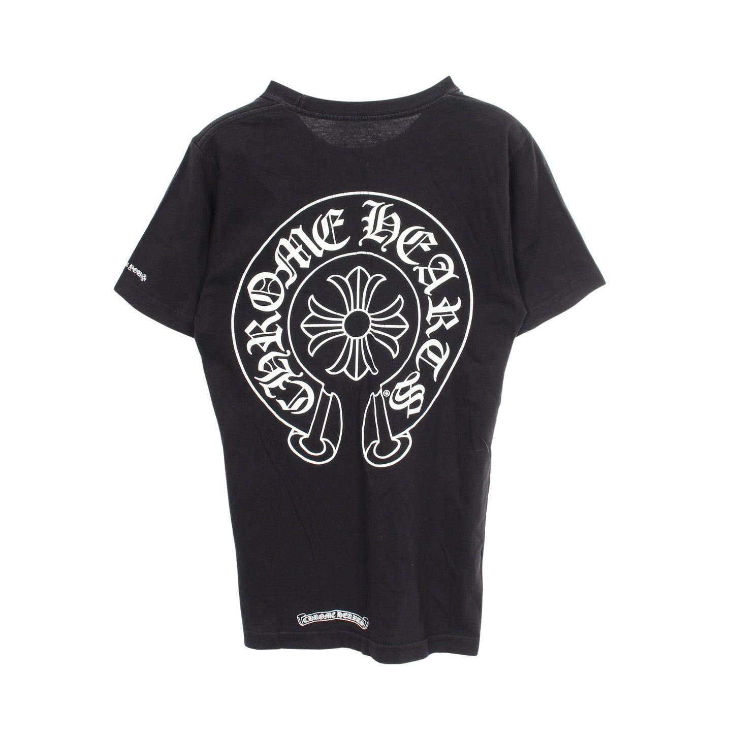 ホースシュー スクロールラベル 半袖Tシャツ コットン ブラック クロムハーツ トップス Chrome Hearts