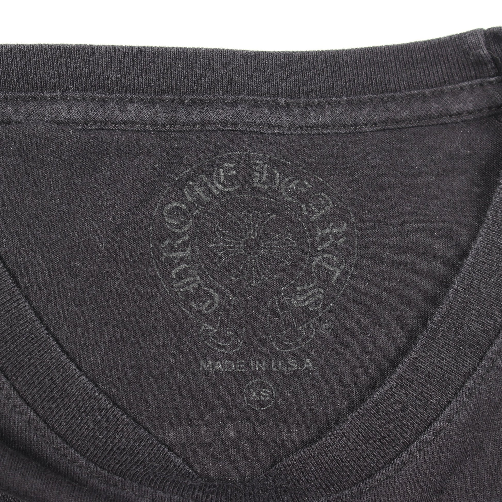 ホースシュー スクロールラベル 半袖Tシャツ コットン ブラック クロムハーツ トップス Chrome Hearts