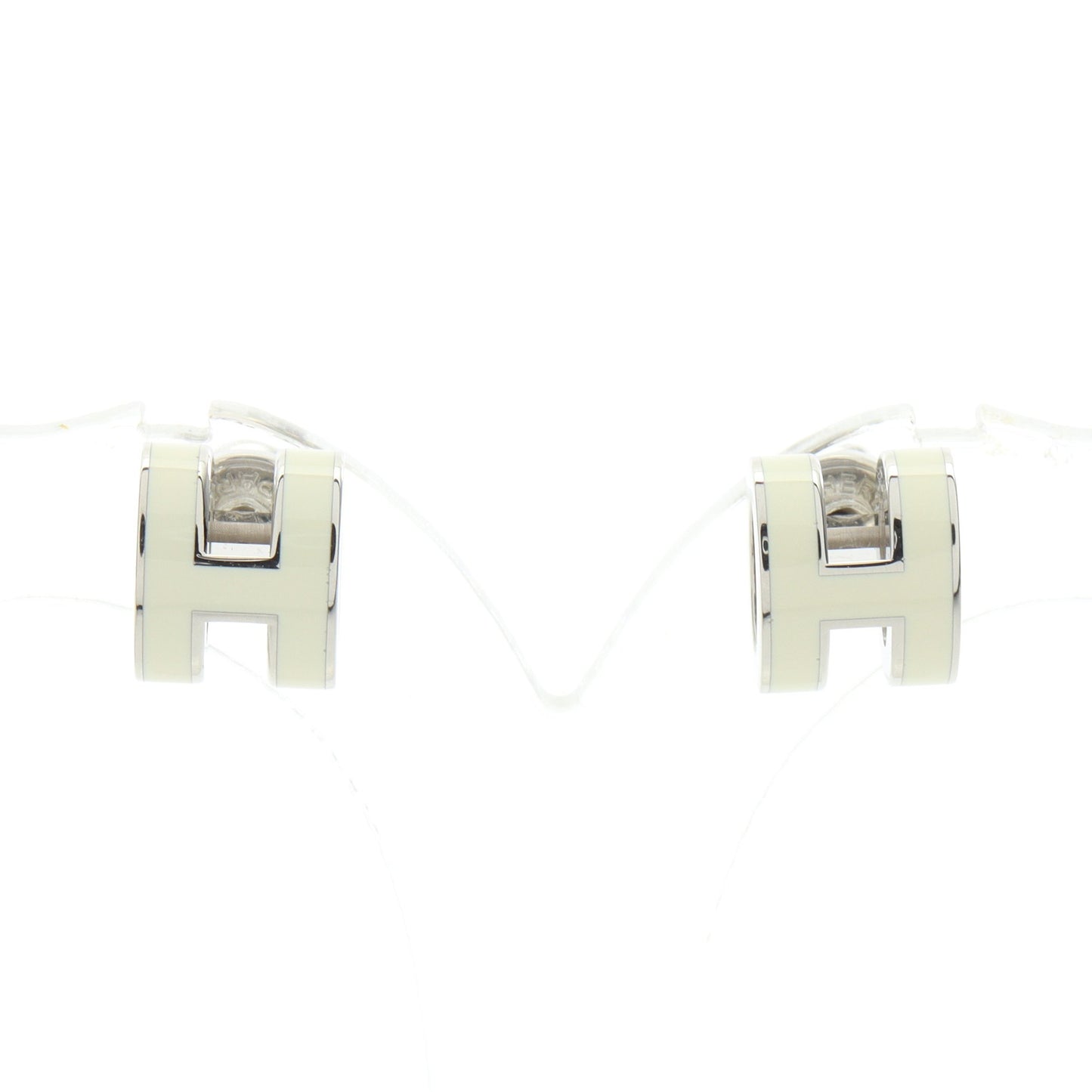 MINI POP H ミニポップアッシュ ピアス シルバー アイボリー エルメス アクセサリー HERMES