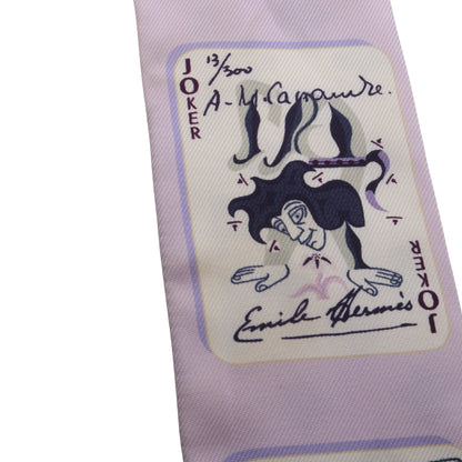 ツイリー Jeu de Cartes リボン スカーフ シルク ライトパープル エルメス 財布・小物 HERMES