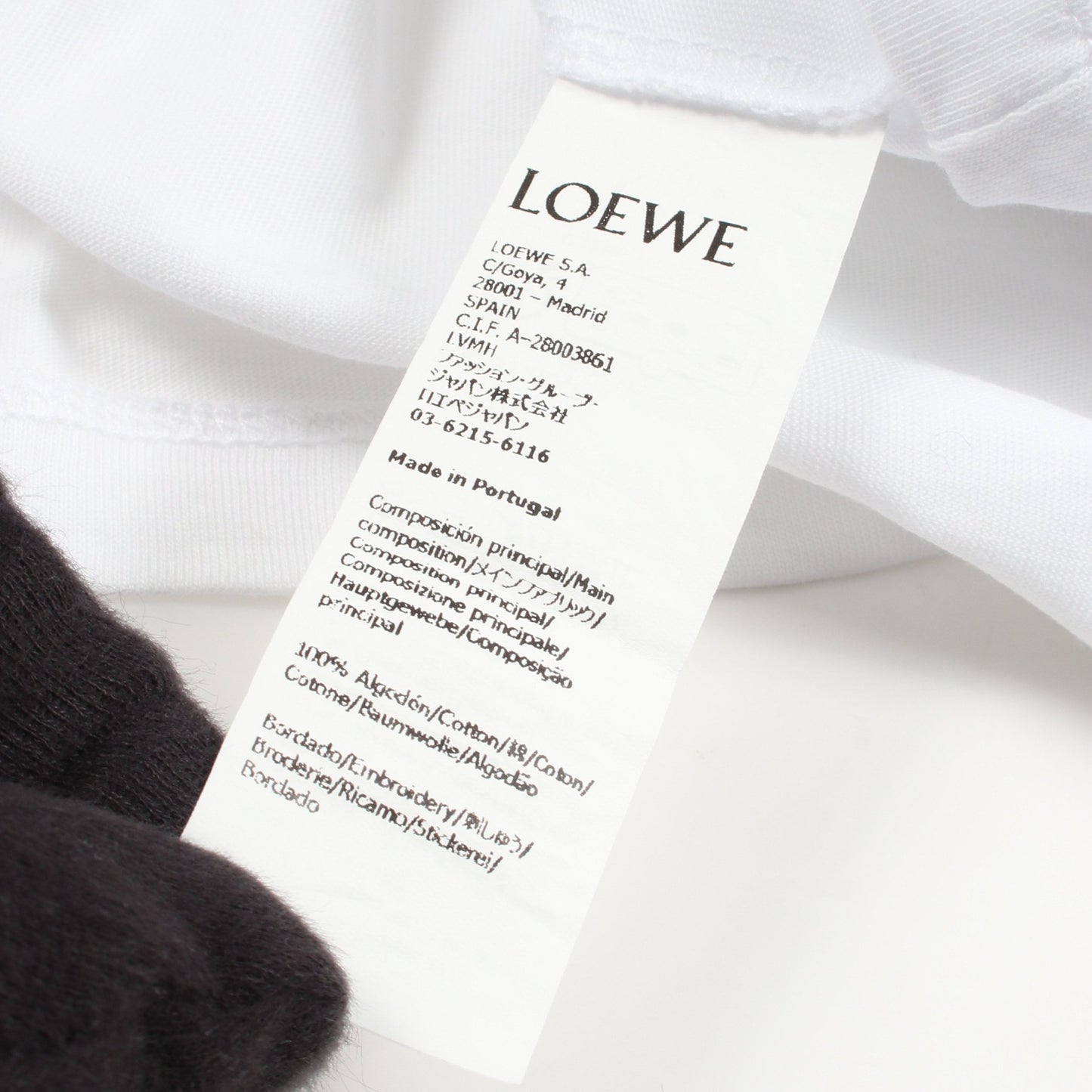 アナグラム クルーネック 半袖 Tシャツ コットン ホワイト ロエベ