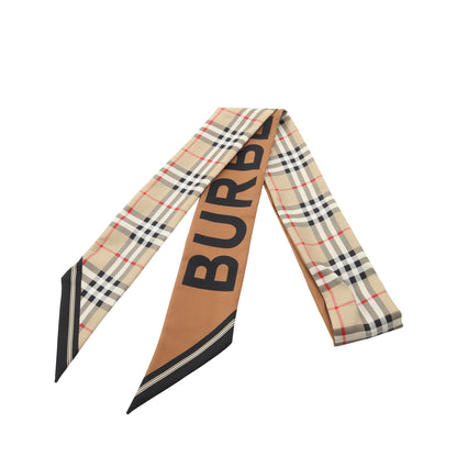 Skinny Scarf チェック ロゴ スカーフ シルク ベージュ マルチカラー バーバリー 財布・小物 BURBERRY