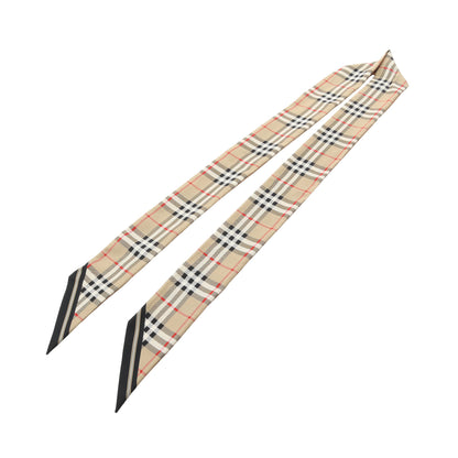 Skinny Scarf チェック ロゴ スカーフ シルク ベージュ マルチカラー バーバリー 財布・小物 BURBERRY