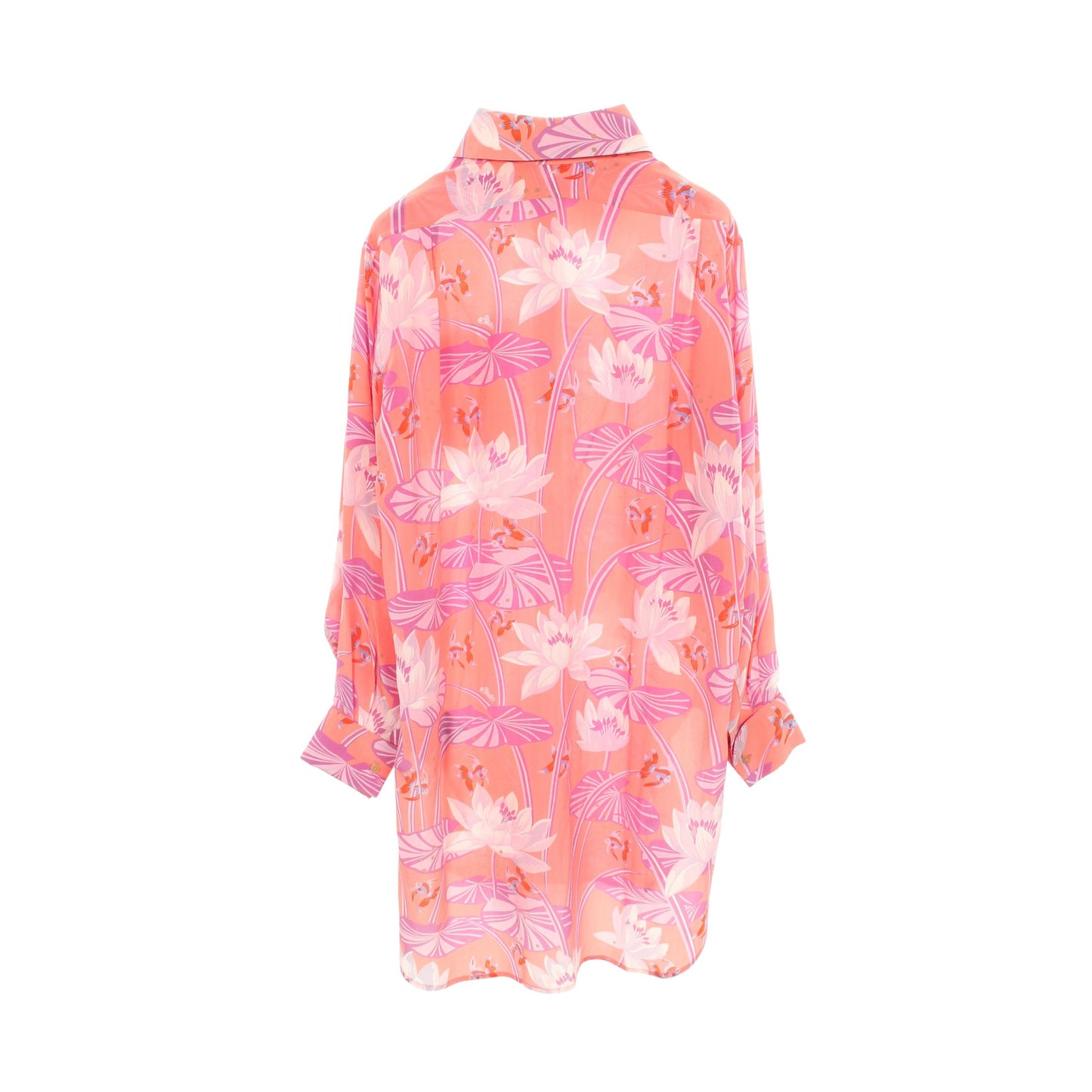 PAULA'S IBIZA 花柄 シャツワンピース シルク コーラルピンク パープル ロエベ