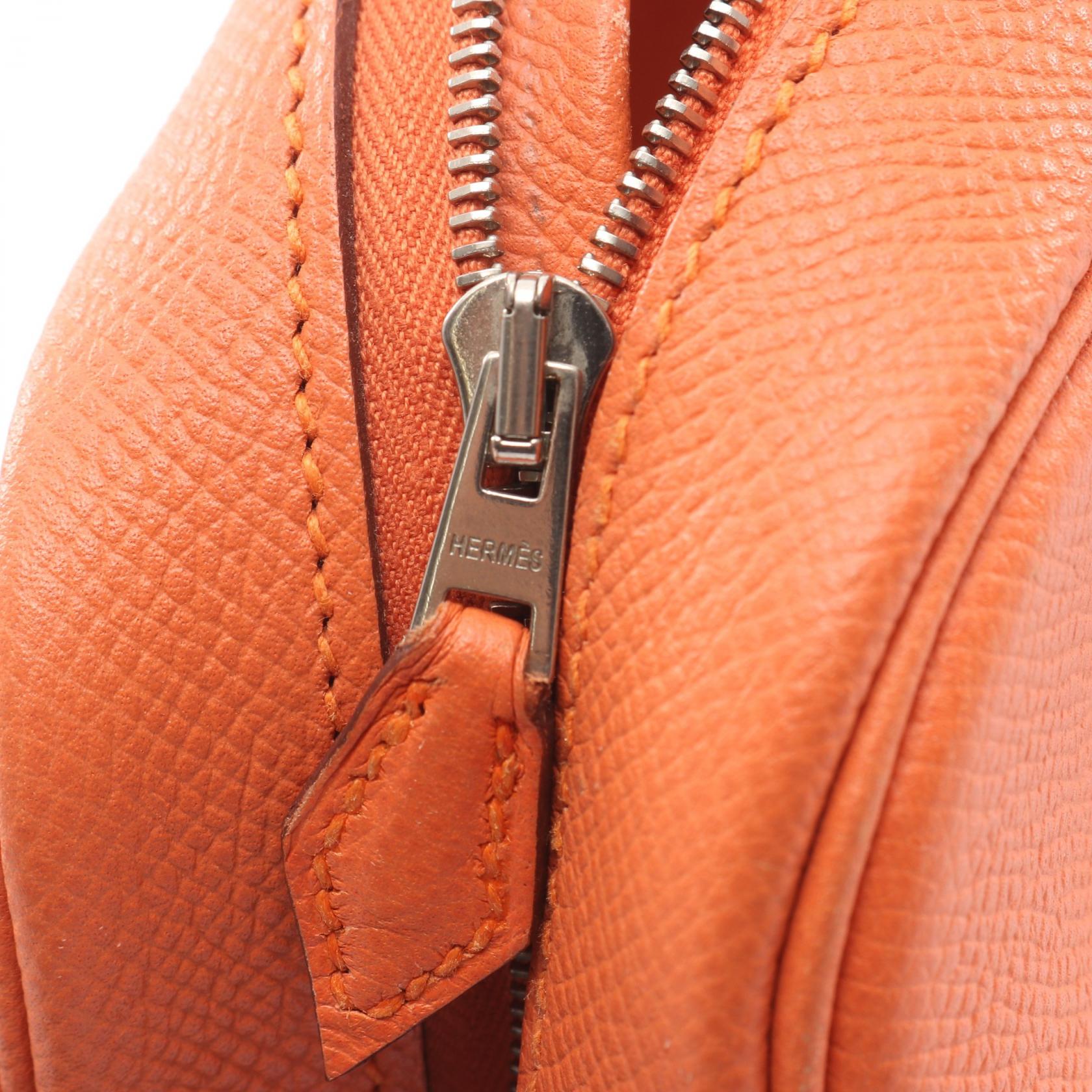 プリュムエラン28 ハンドバッグ ヴォーエプソン オレンジ エルメス バッグ HERMES