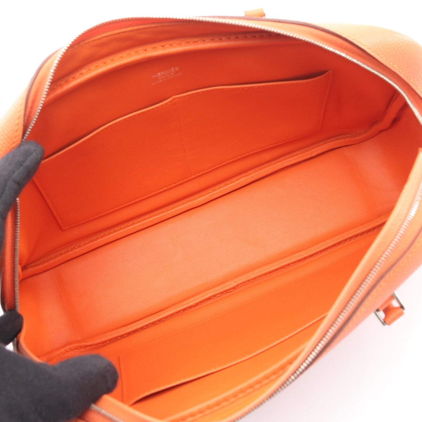 プリュムエラン28 ハンドバッグ ヴォーエプソン オレンジ エルメス バッグ HERMES