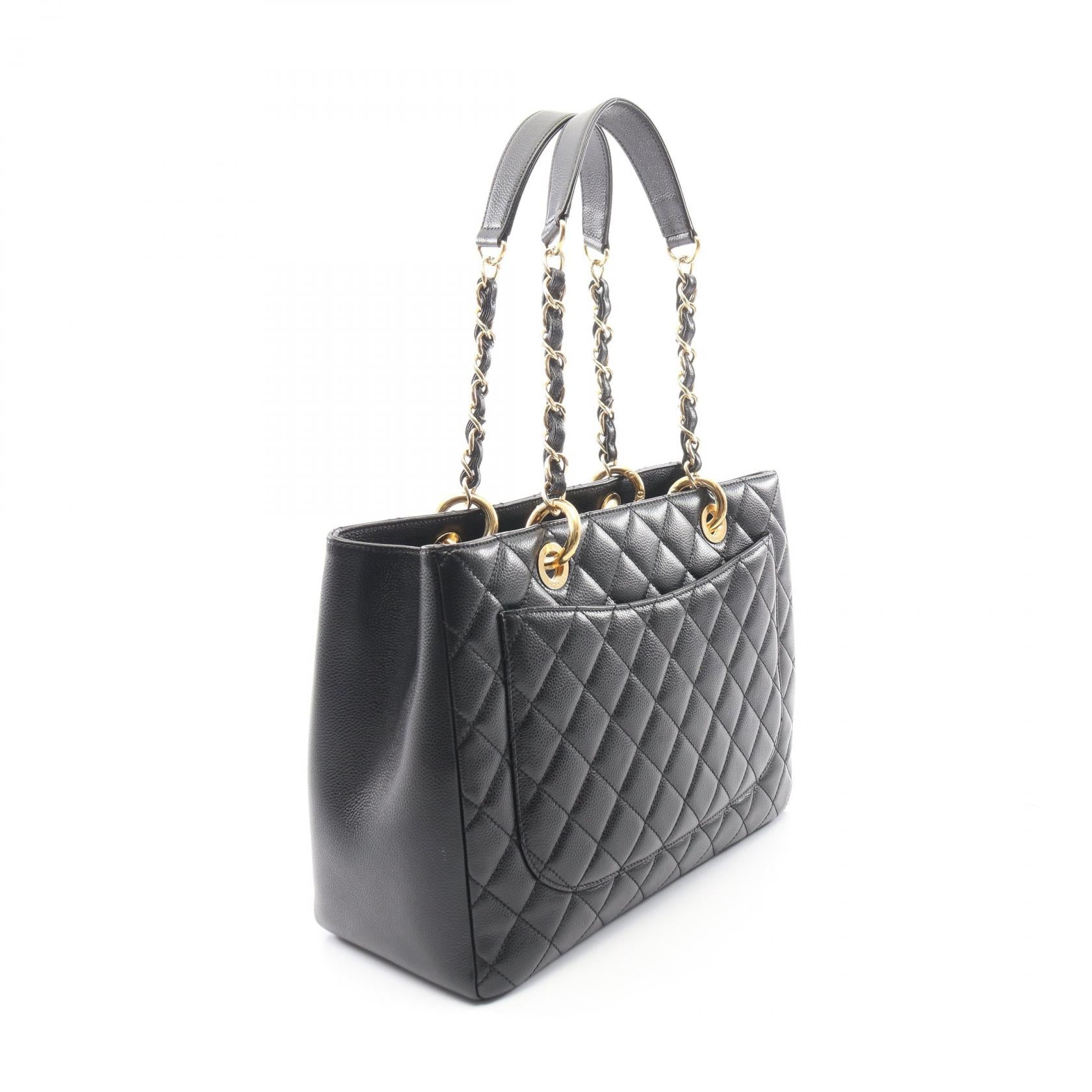 新品同様 シャネル マトラッセ GST キャビアスキン チェーン トート バッグ CHANEL チェーントートバッグ グランドショッピング GST シルバー金具