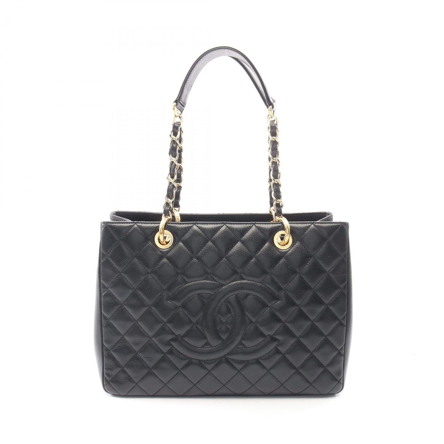 CHANEL シャネル GSTキャビア･マトラッセ･チェーントート  【Aランク】【中古】 マトラッセ グランドショッピング GST チェーンショルダーバッグ