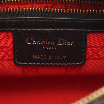 LADY DIOR レディディオール カナージュ 2WAY ハンドバッグ レザー ブラック クリスチャンディオール バッグ Christian Dior