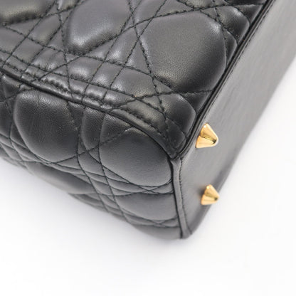 LADY DIOR レディディオール カナージュ 2WAY ハンドバッグ レザー ブラック クリスチャンディオール バッグ Christian Dior