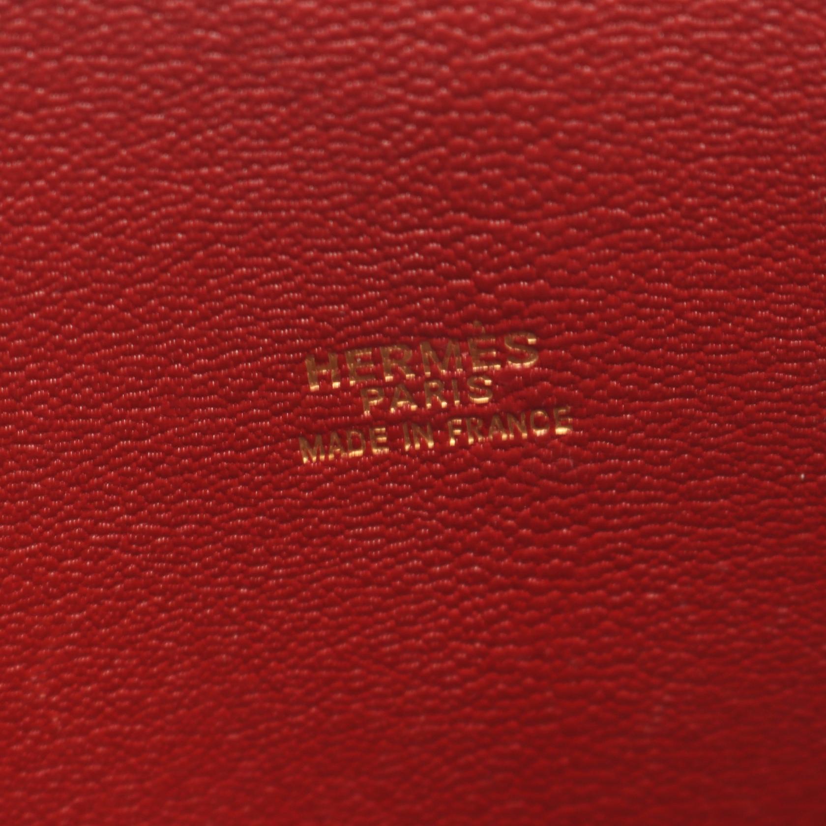 エスカパーダ ルージュアッシュ ハンドバッグ ボックスカーフ ボルドー ゴールド金具 □F刻印 エルメス バッグ HERMES