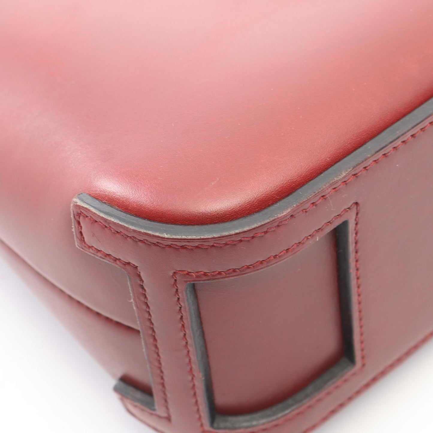 エスカパーダ ルージュアッシュ ハンドバッグ ボックスカーフ ボルドー ゴールド金具 □F刻印 エルメス バッグ HERMES
