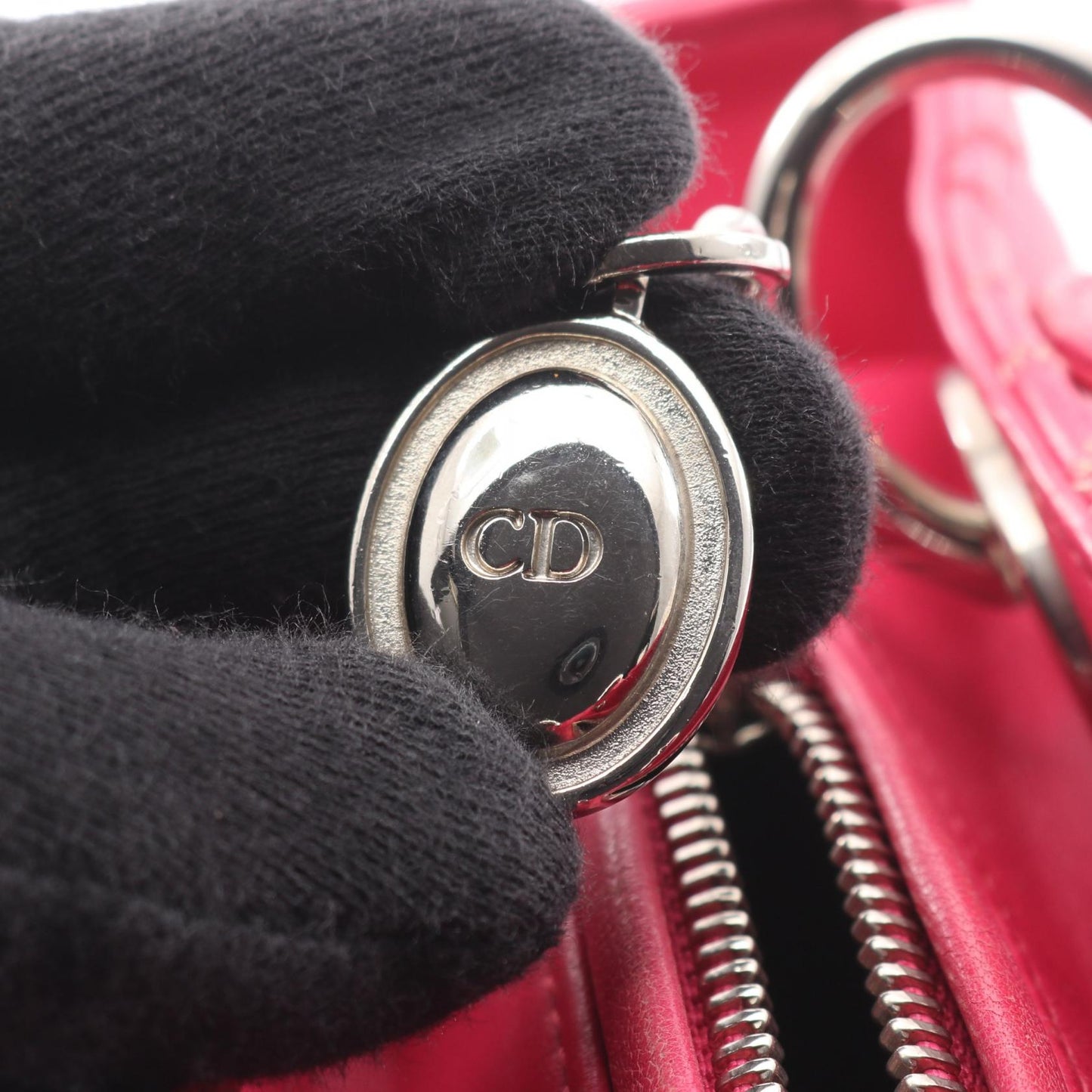 LADY DIOR レディディオール カナージュ 2WAY ハンドバッグ レザー ピンクパープル クリスチャンディオール バッグ Christian Dior