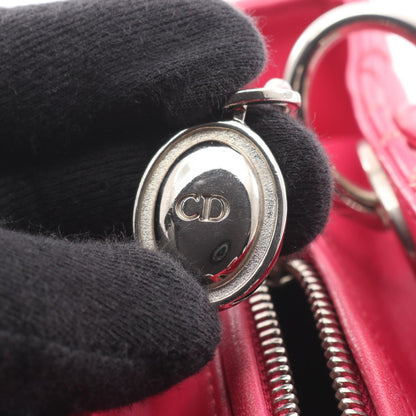 LADY DIOR レディディオール カナージュ 2WAY ハンドバッグ レザー ピンクパープル クリスチャンディオール バッグ Christian Dior