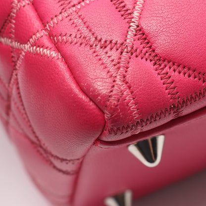 LADY DIOR レディディオール カナージュ 2WAY ハンドバッグ レザー ピンクパープル クリスチャンディオール バッグ Christian Dior