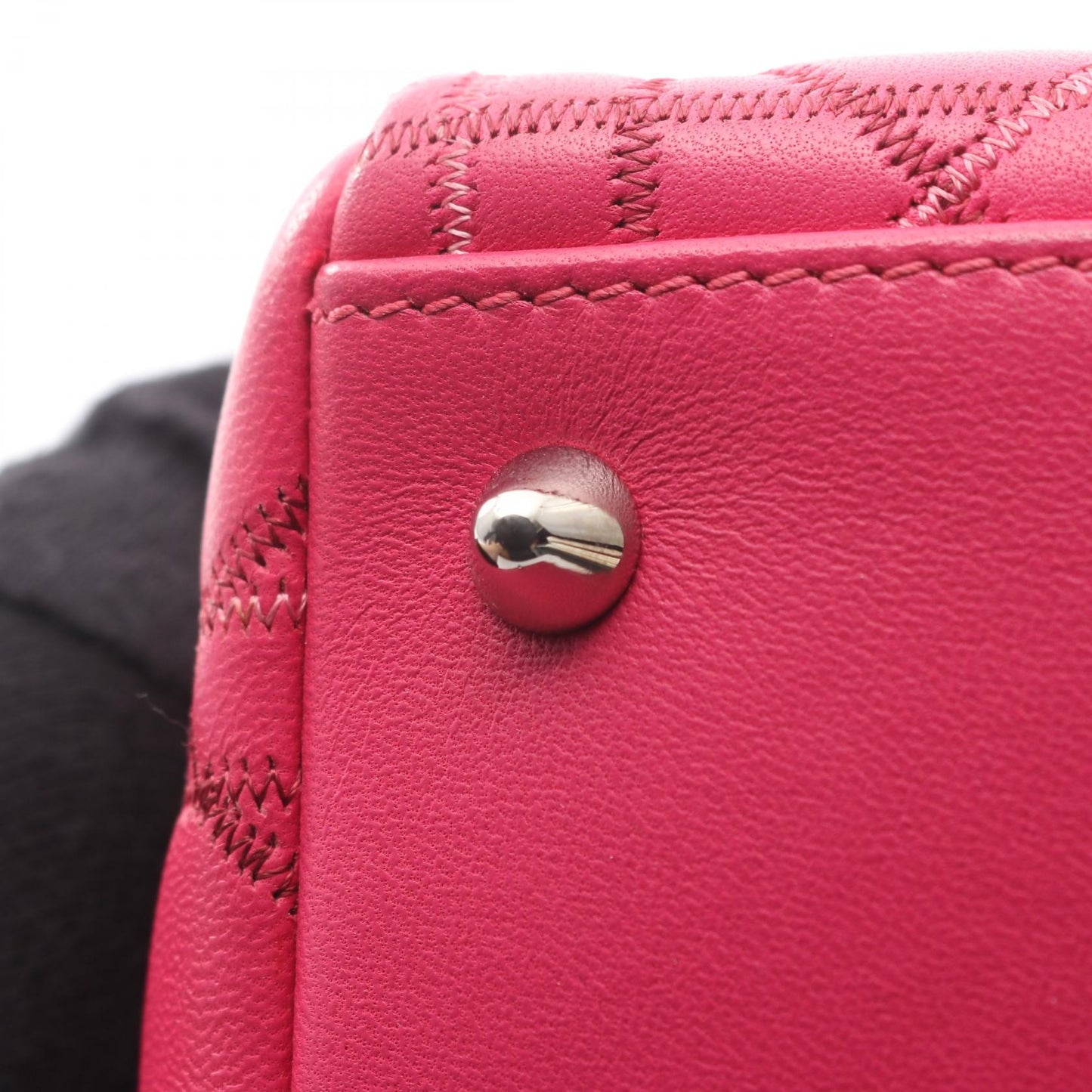 LADY DIOR レディディオール カナージュ 2WAY ハンドバッグ レザー ピンクパープル クリスチャンディオール バッグ Christian Dior
